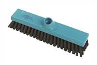Restposten: METAL-DETECTABLE Kehrbesen, flach, 280 x 58 mm, 55 x 0,35 mm weiche, graue Borsten, blau