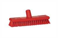 Schrubber, mit Wasserdurchlauf, 270 x 75 x 100 mm, 32 mm medium Borsten, rot